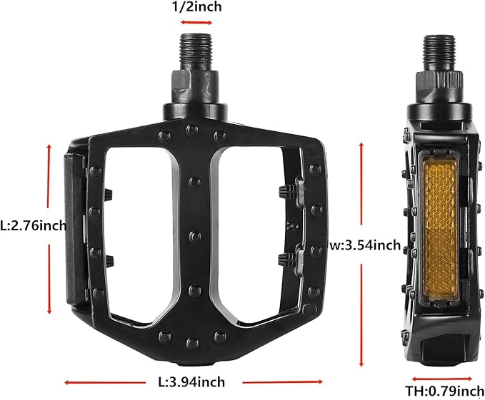 1/2'' Adult Tricycle Pedals,Aluminium Alloy Bicycle Pedals for Trike,Freestyle BMX Bike,Kid Bike,Beach Cruiser Bike