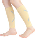 Calf Compression Sleeve for Men & Women, Reflective Footless Socks for Shin Splint Relief & Night Running, Cycling
