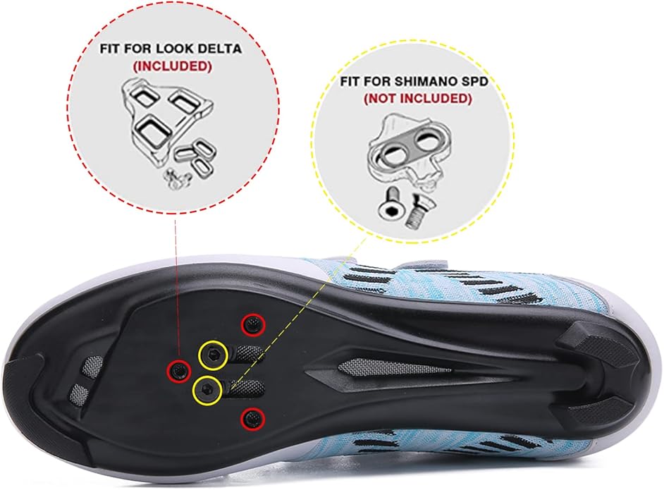 Unisex Road Bike Cycling Shoes Compatible with Peloton Shimano SPD Bike Riding Shoes for Men Women, 3 Straps, Pre-Installed Delta Cleats for Indoor Outdoor Cycling Biking