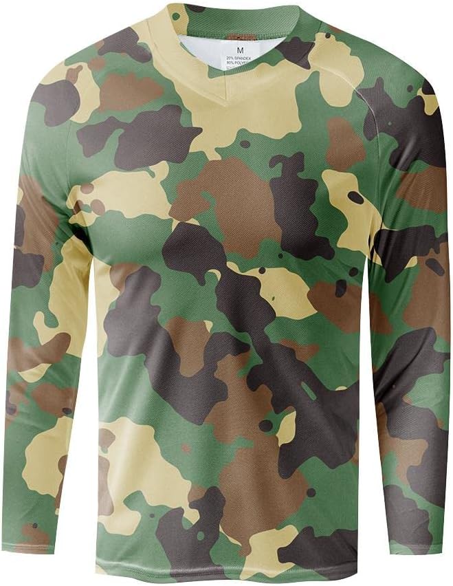 Men's MTB Shirt Long Sleeve Off-Road Motocross Cycling Jersey Mountain Bike Shirts Quick-Dry Moisture Wicking