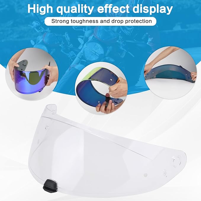 HJ-31 Shield Replacement Visor Fit for HJC i10 i70, Tinted Motorcycle Helmet Visor Motorcycle Helmet Accessories (Clear)
