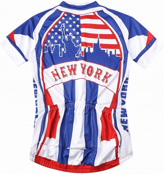 Weimostar Men's USA Cycling Jersey Short Sleeve Biking Shirts Breathable with Pockets