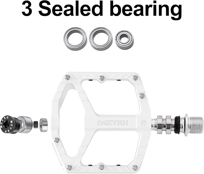 MZYRH Mountain Bike Pedals MTB Pedals,9/16" Non-Slip Lightweight Aluminum Alloy Bicycle Pedals for Road Mountain BMX MTB