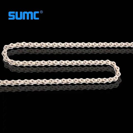 Bike Chain Kit for Hub Motor E-Bike, High Tensile 6/7/8 Speed 126 Links 1/2x3/32 Alloy Steel Bicycle Chain with Quick Buckle, Link Plier, Chain Breaker, 2205Lbs for Road MTB Dark Silver