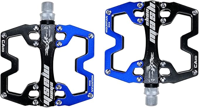 Mountain Bike MTB Pedals Parallel Bicycle Road Pedal 9/16 Inch Ultra-Light Flat Aluminum Alloy Sealed Bearing with Anti-Skid 1 Pair