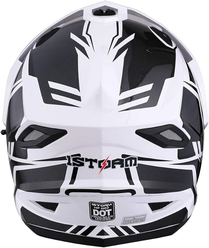 1Storm Dual Sport Motorcycle Motocross Off Road Full Face Helmet Dual Visor: HF802