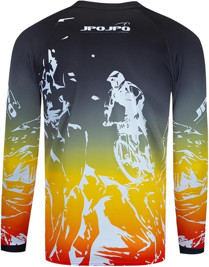 Men's Mountain Bike Jersey Long Sleeve MTB Off-Road Motocross Jersey Quick Dry Downhill&Motocross Shirts
