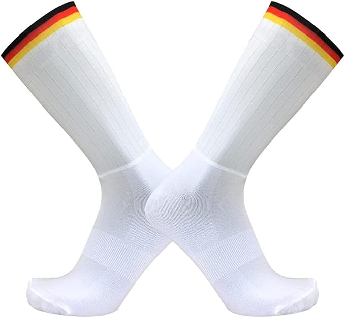 Aero Socks Cycling Aero Socks For Men Anti-Slip Silicone Aero White Line Cycling Sports Running Socks 6-11