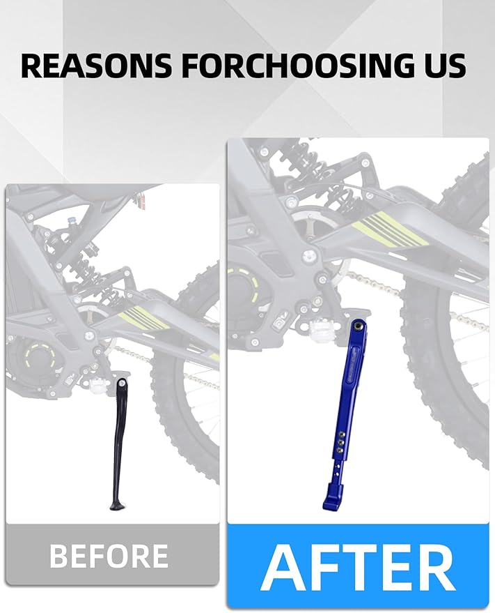 JFG RACING Kickstand for Edirt Bike,CNC Foot Pegs Kick Stand for Electric Dirt Bike Surron Light Bee X and S/E Ride Pro S SS SR/Talaria Sting/X160/X260-Blue