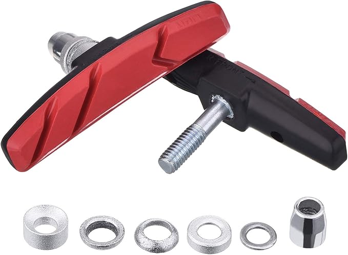 Hotop 4 Pairs Bike Brake Pads Mountain Bike Brake Pads with Hex Nuts and Spacers v Bicycle Brake Blocks Set, 70 mm