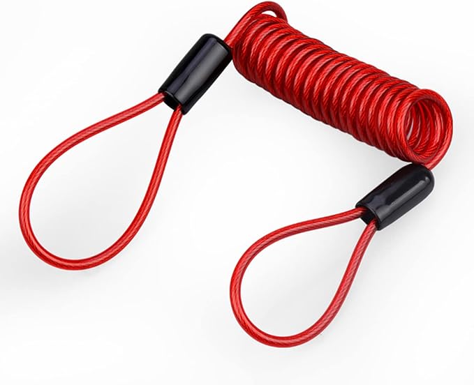Motorcycle Disc Lock Spring Reminder,Motorcycle Reminder Cable Disc Lock Cable Anti-Theft Spring Wire Rope Motorcycle Bike Scooter Disc Lock Security Cable