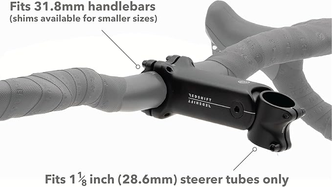 REDSHIFT ShockStop Suspension Stem for Bicycles, Shock-Absorbing Bike Handlebar Stem for Road, Gravel, Hybrid, and E-Bikes