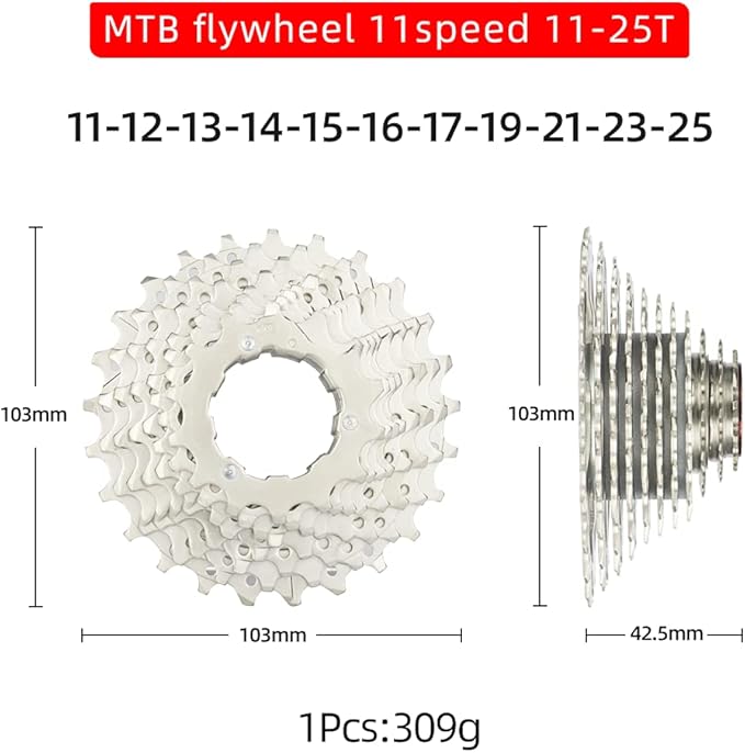 CYSKY 8/9/10/11/12-Speed Cassette 11-25T/28T/32T/34T/36T/40T/42T/46T/50T/52T Bike Sprocket Freewheel Compatible with Shimano, Sram HG Hub, Fit for Mountain Bike, Road Bike, MTB Cassette