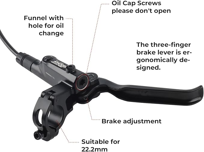 BOLANY Disc Brake Sets Oil Hydraulic MTB Bike Aluminum Alloy Left Front 800mm Right Rear 1400mm Brake Levers with is/PM Adapter Fit MTB Fat Bike E-Bike