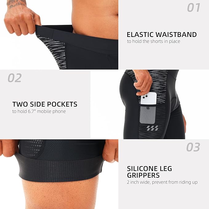 Men’s Bike Shorts 4D Padded Cycling Bicycle Road Biking Mountain Riding UPF 50+ Cycle Shorts