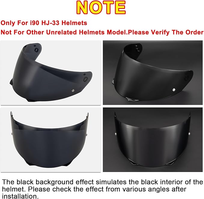 PSLER i90 Visor - HJ-33 Helmet Tinted Visor i90 Face Shield Motorcycle Helmet Visor for i90 HJ-33,Dark Black