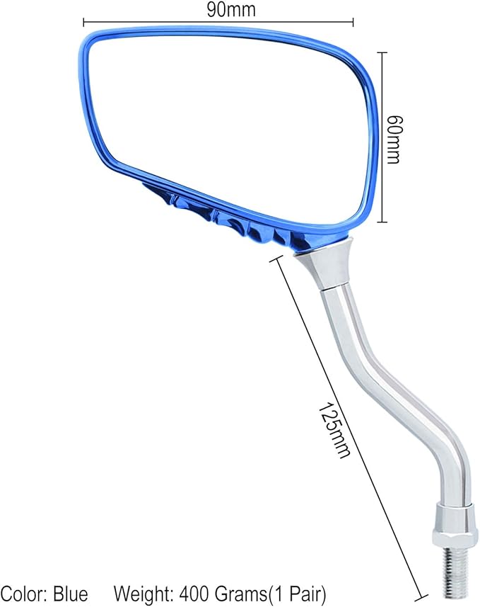 1 Pair Bicycle Mirror,Big View Bike Rear View Mirror Blindsight Multi Angle Adjustable Bike Mirror Billet Aluminum Chrome Plated Outside Skull Claw Style Also suitable for motorcycle mirror