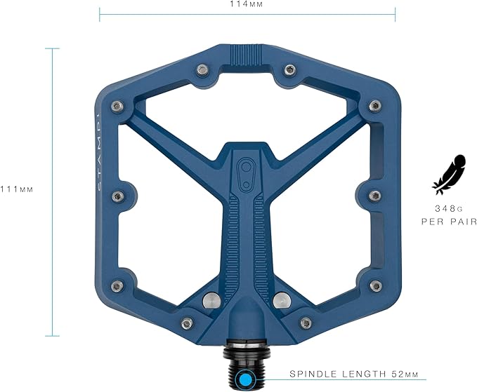 Crankbrothers Stamp Flat MTB Pedals - Size-Specific, Lightweight, Versatile, Durable Bike Pedals