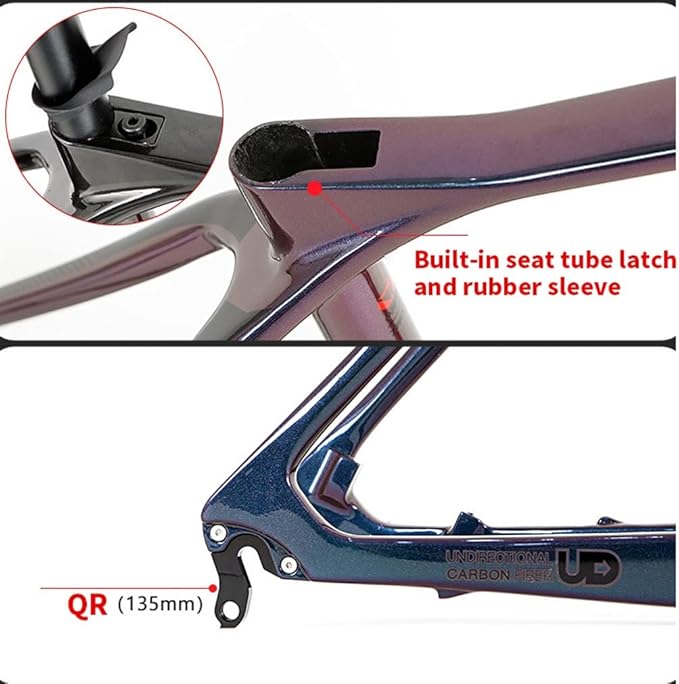 27.5er 29er Hardtail Mountain Bike Frame Carbon Fiber Bike Frame 15''/17''/19'' XC AM QR 135mm Disc Brake Frame Internal Routing(29 * 19'' Red)