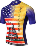 JPOJPO USA Cycling Jersey Men Short Sleeve Bike Shirts Biking Jersey Summer American Bicycle Tops with 3 Pockets Reflective
