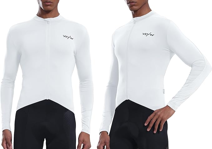 YKYWBIKE Cycling Jersey Men Long Sleeves Bike Jersey with Pockets Biking Shirts for Men Cycling Breathable MTB Biker Shirts
