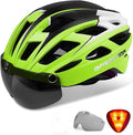 Bike Helmet, Basecamp Bicycle Helmet with Rear Light & Detachable Magnetic Goggles Lightweight Cycling Helmet Adjustable for Adult Men Women Mountain & Road (BC-069)