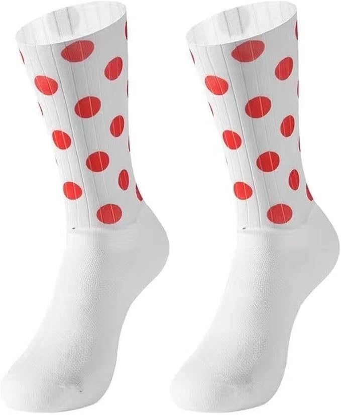 Cycling Socks Seamless Non-Slip Polka Dot Print Men'S Cycling Women'S Road Outdoor Running Sports Socks 1 Pair
