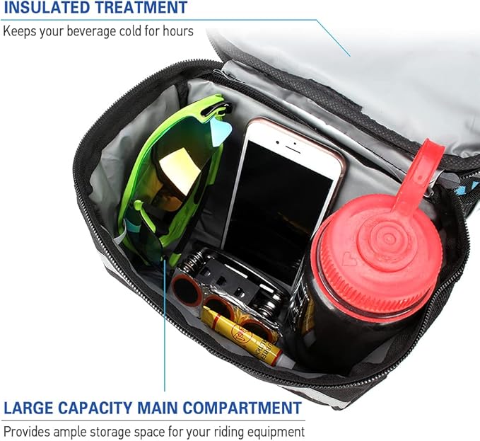 Lixada Bike Baskets Bag with Reflective Stripe Bicycle Handlebar Bag Bike Frame Bag Bicycle Bag Bike Front Tube Bag Bike Pannier Bag