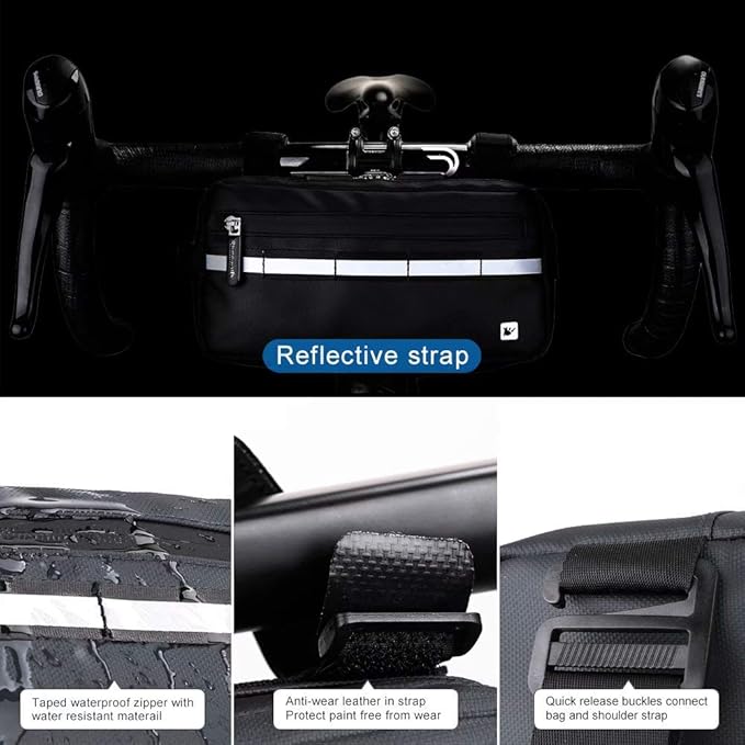 Rhinowalk Multifunction Bike Handlebar Bag Front Bag 3L Bicycle Frame Bag Waterproof Shoulder Bag Handbag Waist Bag