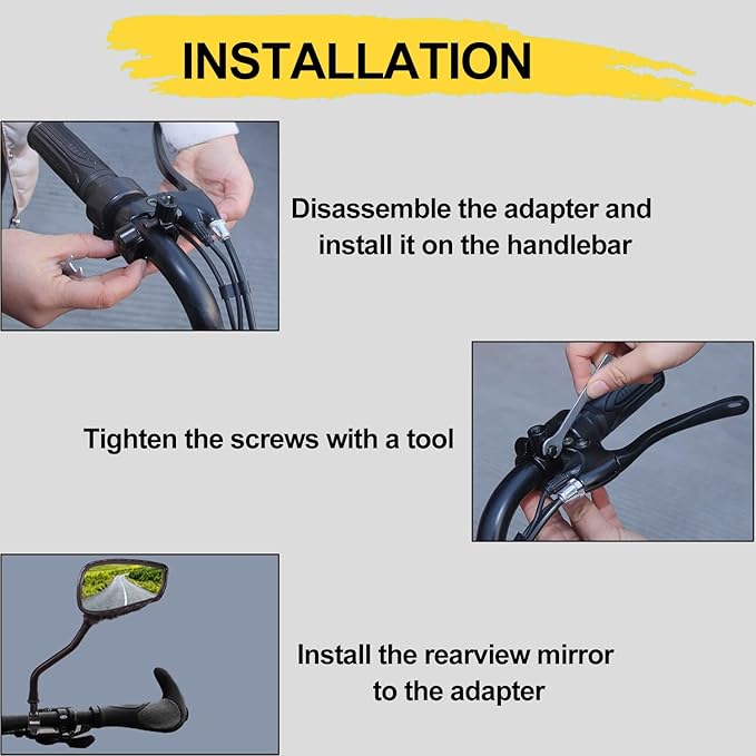 Pairs of Distinctive Skull Skeleton Hand Bicycle Mirror, Rearview Side Mirror Handlebar Mirror Mount Holder Clamp Adaptor 10mm for Scooter Moped Bike Standard Bike Motorcycle