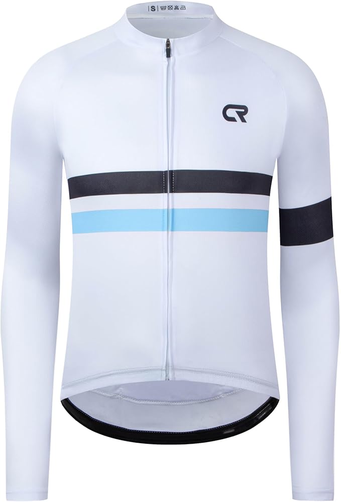 Coconut Ropamo CR Long Sleeve Cycling Jersey Mens, 3+1 Zipper Pockets Bicycle Tops Quick Dry Breathable Biking Shirt
