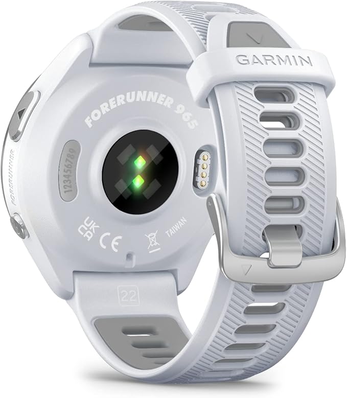 Garmin Forerunner 965 Advanced GPS Multisport Touchscreen Smartwatch, Whitestone | Heart Rate Monitor, Training Stats, On-Device Workouts, Up to 13 Day Battery Life w/Signature Series Charging Bundle