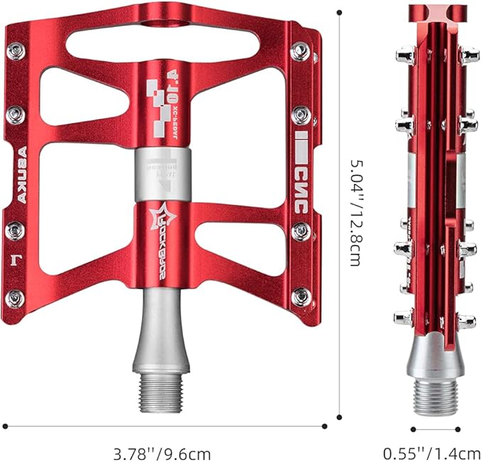 ROCKBROS 4 Bearings Mountain Bike Pedals MTB Padals Platform Flat Bike Pedals Aluminum Alloy 9/16"