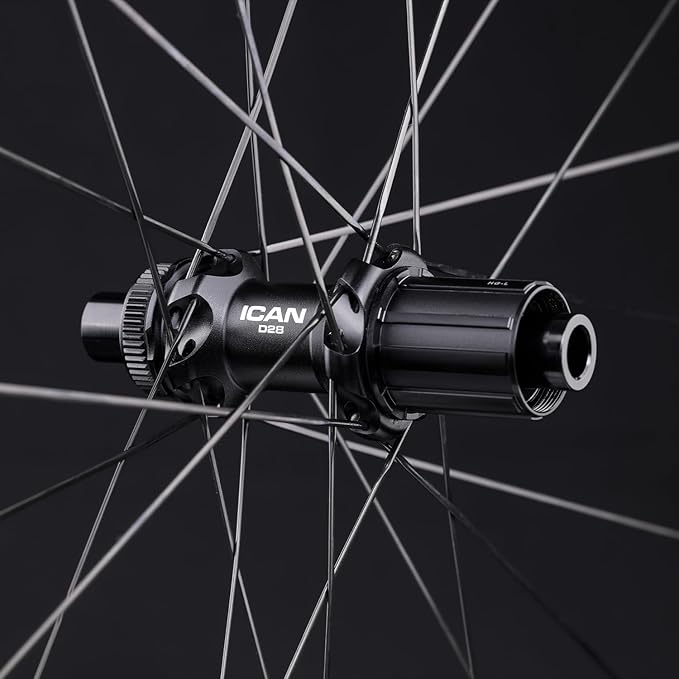 ICAN FL40/50 Max 1347g/1370g/1395g Carbon Disc Road Bike Wheelset 23mm Inner Width 700C 36T Ratchet System Hub