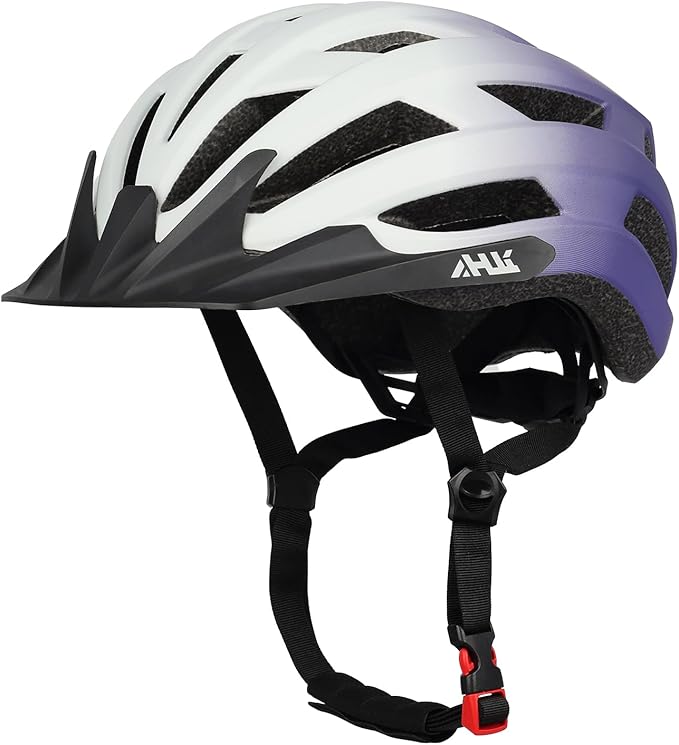 Youth Adult Road Bike Helmet, Men Women Adjustable Mountain Bicycle Helmet with Detachable Visor, 2 Sizes for Age 8-14+ Youth, Kids, Adult