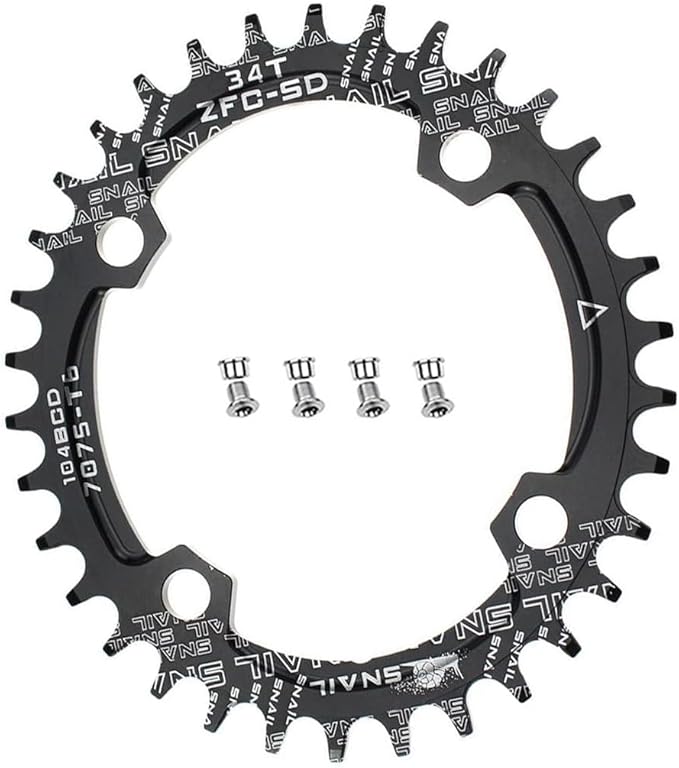 CYSKY 104 BCD Chainring 30T to 52T Narrow Wide Chainring with Sprocket Bolts for 1x Set-up Road Bike Mountain Bike BMX MTB Gravel Ebike