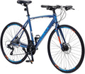 24 Speed Road Bike, 700C Wheel Hybrid Bike with Double Disc Brake and Lightweight Aluminum Alloy Frame, Comfortable City Bicycle for Adult Men Women