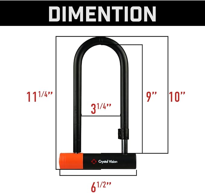 Blackstone Anti-Theft 130 db Alarm U-Lock Heavy Duty w/Security Cable (Alarm U-Lock w/Cable)