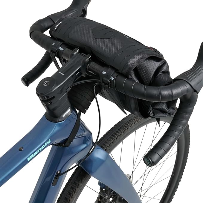 USWE Bike Handlebar Bag, Waterproof Bicycle Front Bag Frame Storage Roll Bag, Bikepacking Bags for Racing, MTB, E-MTB, Gravel Bike Accessories, Pouch Pack with 2 Rubber-like Straps, for Men and Women