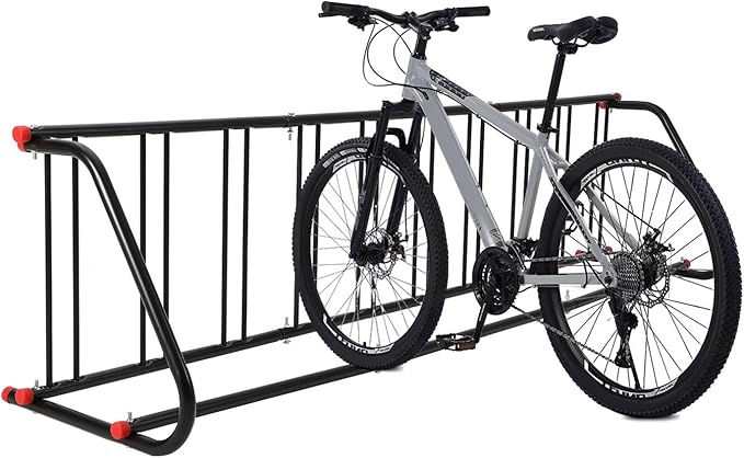 Commercial Grid Bike Rack for 10 Bikes, Heavy Duty Metal Bicycle Parking Rack for Mountain, Hybrid, or Kids’ Bikes, Outdoor Bike Stand Floor for Garage Retail School Backyard Bicycle Shop, Single Side