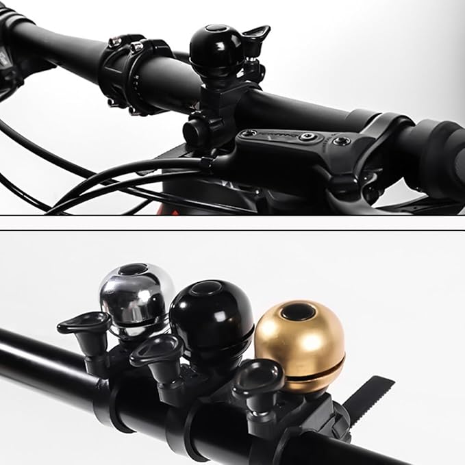 IMIKEYA Vintage Bike Bell and Scooter, Silver Removable Handlebar Ring Bell, Loud Crisp Sound Bicycle Accessory for Mountain and Road Bikes