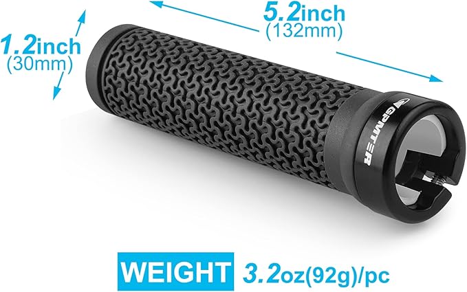 Bike Handlebar Grips, Single Lock on Bicycle Handle Bar, for BMX, Mountain, MTB, Beach Cruiser, Scooter, Folding Bike, Soft Non-Slip-Rubber Hand Grip Comfortable Ergonomic
