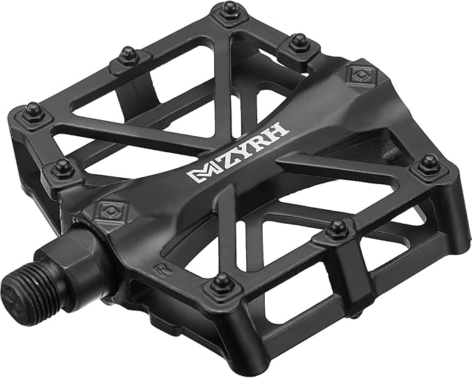 KEMIMOTO Mountain Bike Pedals MTB Bicycle Flat Pedals, 9/16'' CNC Aluminum Durable Sealed Bearing for Most Bikes BMX MTB Enduro Downhill Trail (Two Pack)