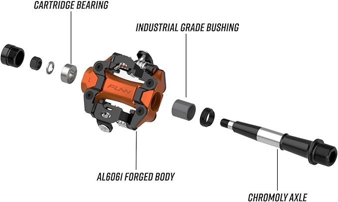 Funn Tactic Clip-in Pedals, Compatible with SPD Cleats, XC Race Pedals for MTB