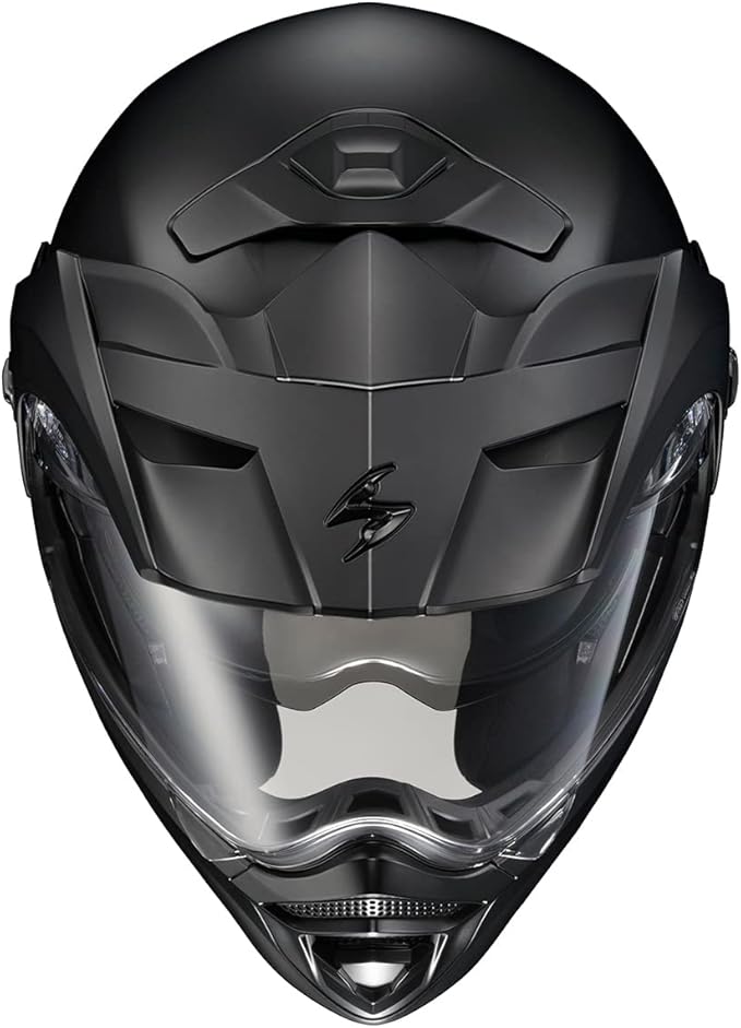 ScorpionEXO AT960 Modular Adventure Street Motorcycle Helmet with Bluetooth Ready Speaker Pockets DOT ECE Approved Solid (Matte Black - Large)
