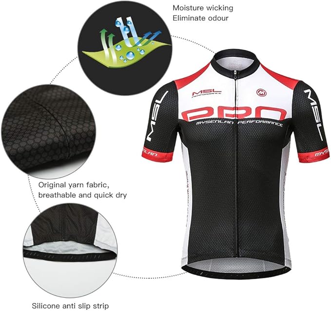 Mysenlan Short Sleeve Cycling Jersey for Man Bike Bicycle Shirts Breathable Riding Sports Jerseys