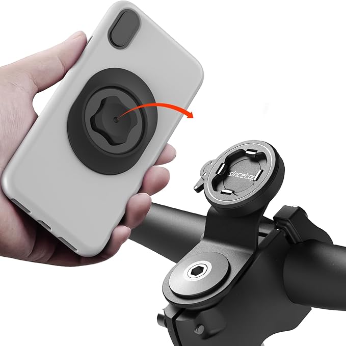 Bike Phone Mount,Mountain Bicycle Stem Cell Phone Holder,Universal Aluminum Handlebar Phone Clamp,MTB Road Bike Cycling Mobile Phone Clip,Quick Attach/Release 【Series C-2nd Gen】