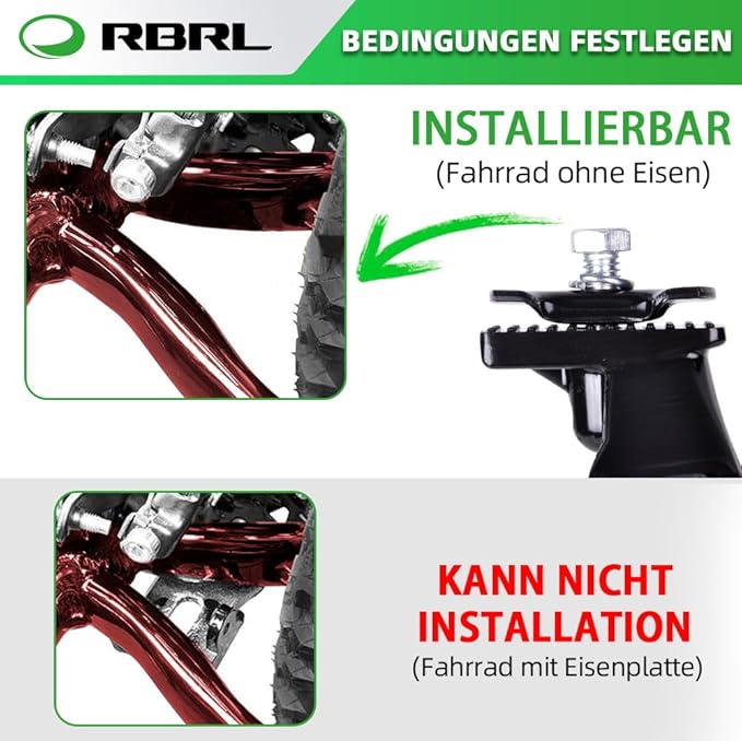 RBRL Bike Kickstand, Double Leg Center Mount, Heavy-Duty Adjustable Bicycle Kickstand, Mount for 24-29 Inch Adjustable Bicycles Aluminium Alloy Bike Kick Stand Support Storage