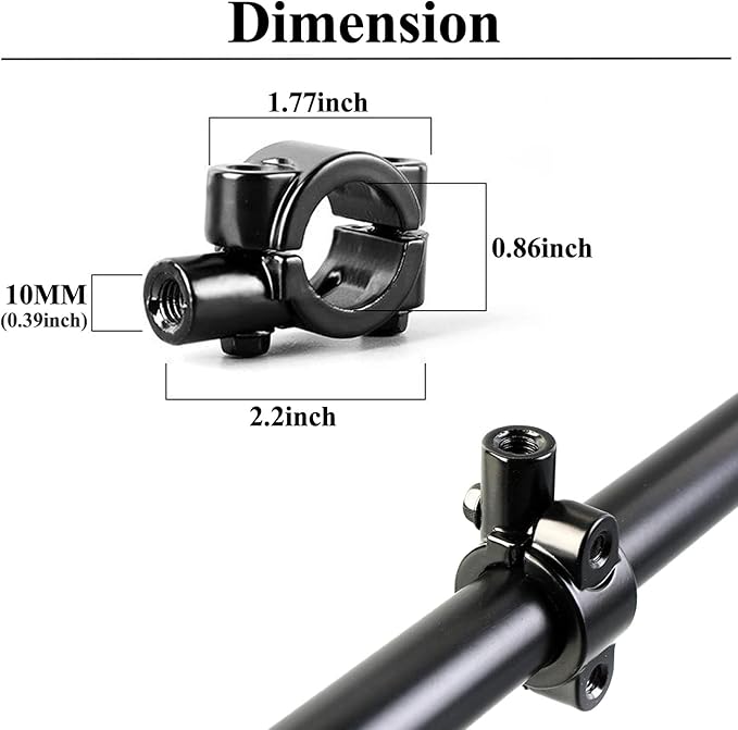 Pairs of Distinctive Skull Skeleton Hand Bicycle Mirror, Rearview Side Mirror Handlebar Mirror Mount Holder Clamp Adaptor 10mm for Scooter Moped Bike Standard Bike Motorcycle