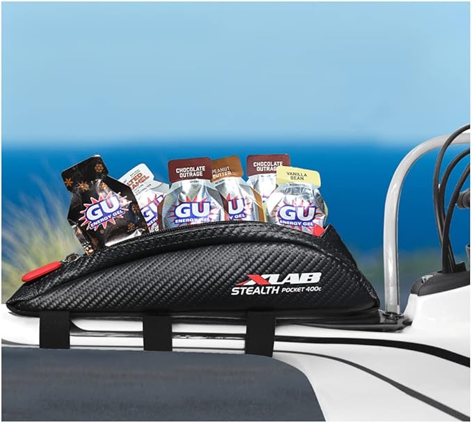 XLAB Stealth Pocket 400 C – Strap Mounted Aerodynamic Top Tube Bag for Triathlon and Gravel Bikes